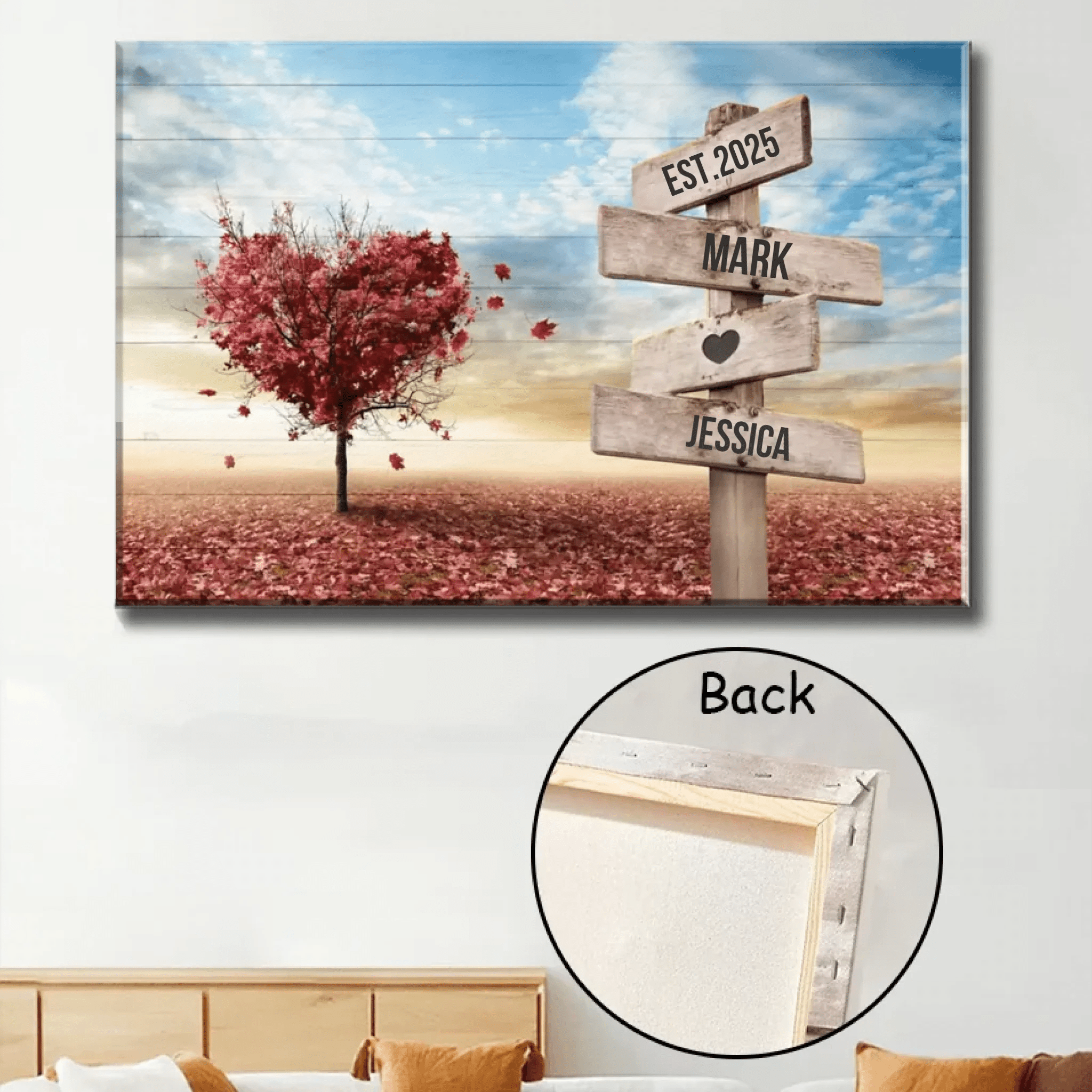 Personalized Couple Gift Heart Tree Name Sign Poster 758978 - DiyGiftly