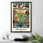 Personalized Couple Print, Custom Frog Illustration, Anniversary Engagement Valentines Gift Idea, Cute Wall decor, Retro Aesthetic 762024 - DiyGiftly
