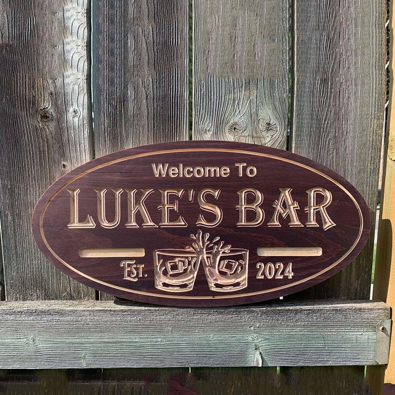 Personalized Custom Engraved Wooden Bar Sign – Custom Name & Logo Wall Art, Home Bar, Man Cave, Kitchen & Game Room Decor, Bar Owner Gift, Housewarming & Party Present, Rustic Pub Wall Decoration 57388800 - DiyGiftly