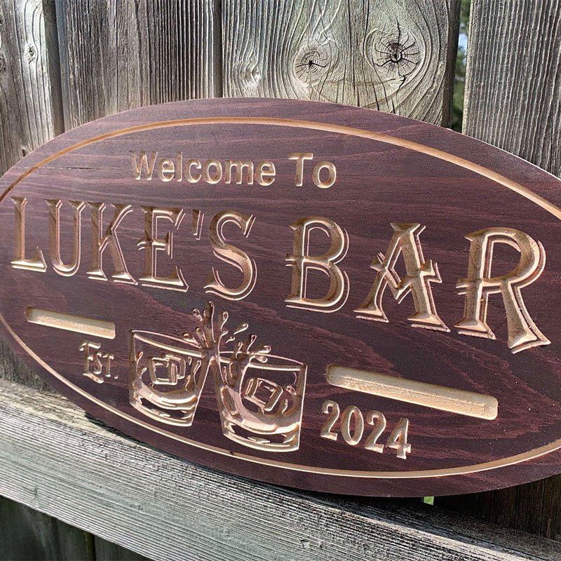 Personalized Custom Engraved Wooden Bar Sign – Custom Name & Logo Wall Art, Home Bar, Man Cave, Kitchen & Game Room Decor, Bar Owner Gift, Housewarming & Party Present, Rustic Pub Wall Decoration 57388800 - DiyGiftly
