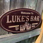 Personalized Custom Engraved Wooden Bar Sign – Custom Name & Logo Wall Art, Home Bar, Man Cave, Kitchen & Game Room Decor, Bar Owner Gift, Housewarming & Party Present, Rustic Pub Wall Decoration 57388800 - DiyGiftly