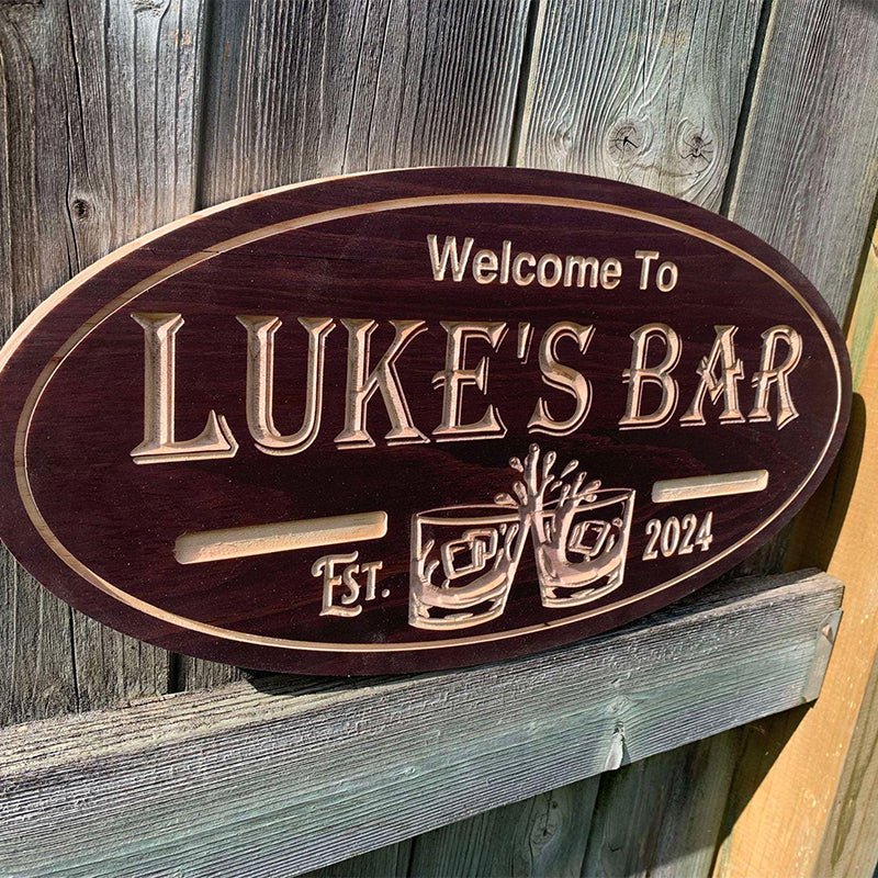 Personalized Custom Engraved Wooden Bar Sign – Custom Name & Logo Wall Art, Home Bar, Man Cave, Kitchen & Game Room Decor, Bar Owner Gift, Housewarming & Party Present, Rustic Pub Wall Decoration 57388800 - DiyGiftly