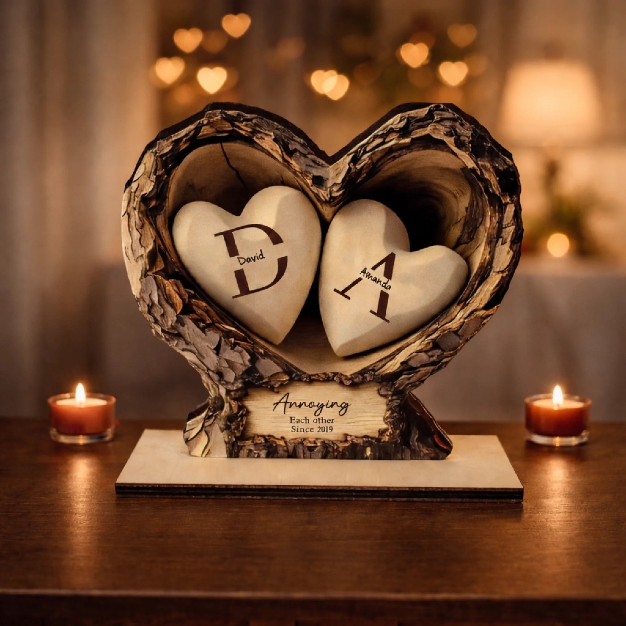 Personalized Custom Love Heart Sculpture - Together Forever 1087449 - DiyGiftly