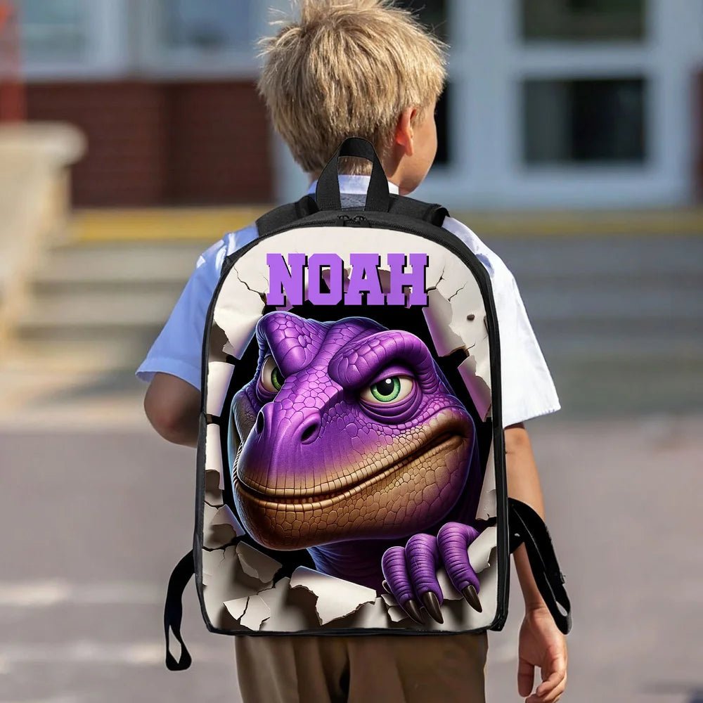 Personalized Cute 3D Cartoon Dinosaur Backpack Lunch Bag Pencil Case Set with Name Back to School Birthday Gift for Boys Girls 10284288 - DiyGiftly