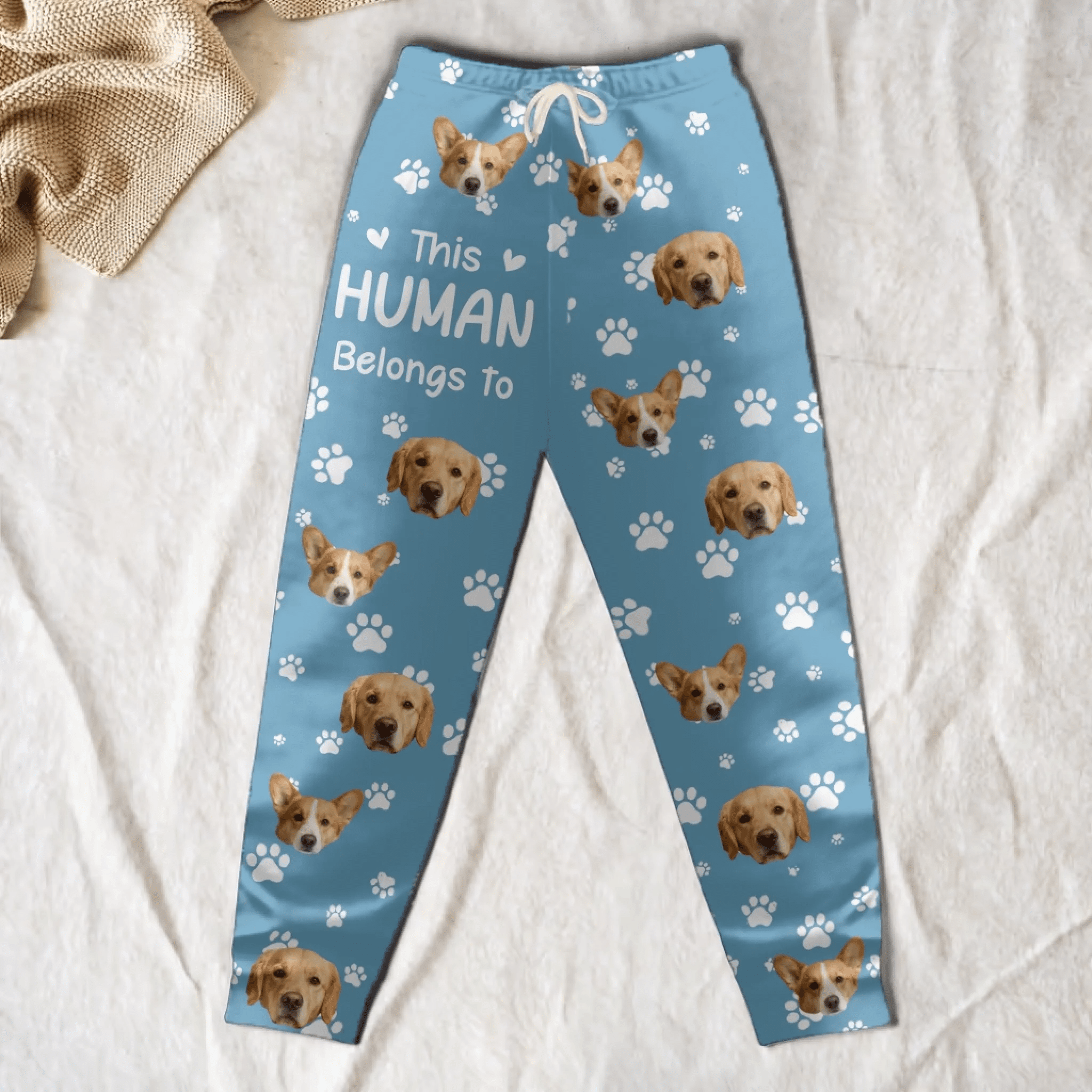 Personalized Cute Pet Photo Sweatpants – “This Human Belongs To” Custom Lounge Pants with Pockets 1073795 - 1073867 - DiyGiftly