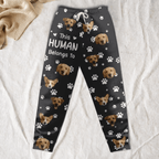 Personalized Cute Pet Photo Sweatpants – “This Human Belongs To” Custom Lounge Pants with Pockets 1073795 - 1073867 - DiyGiftly