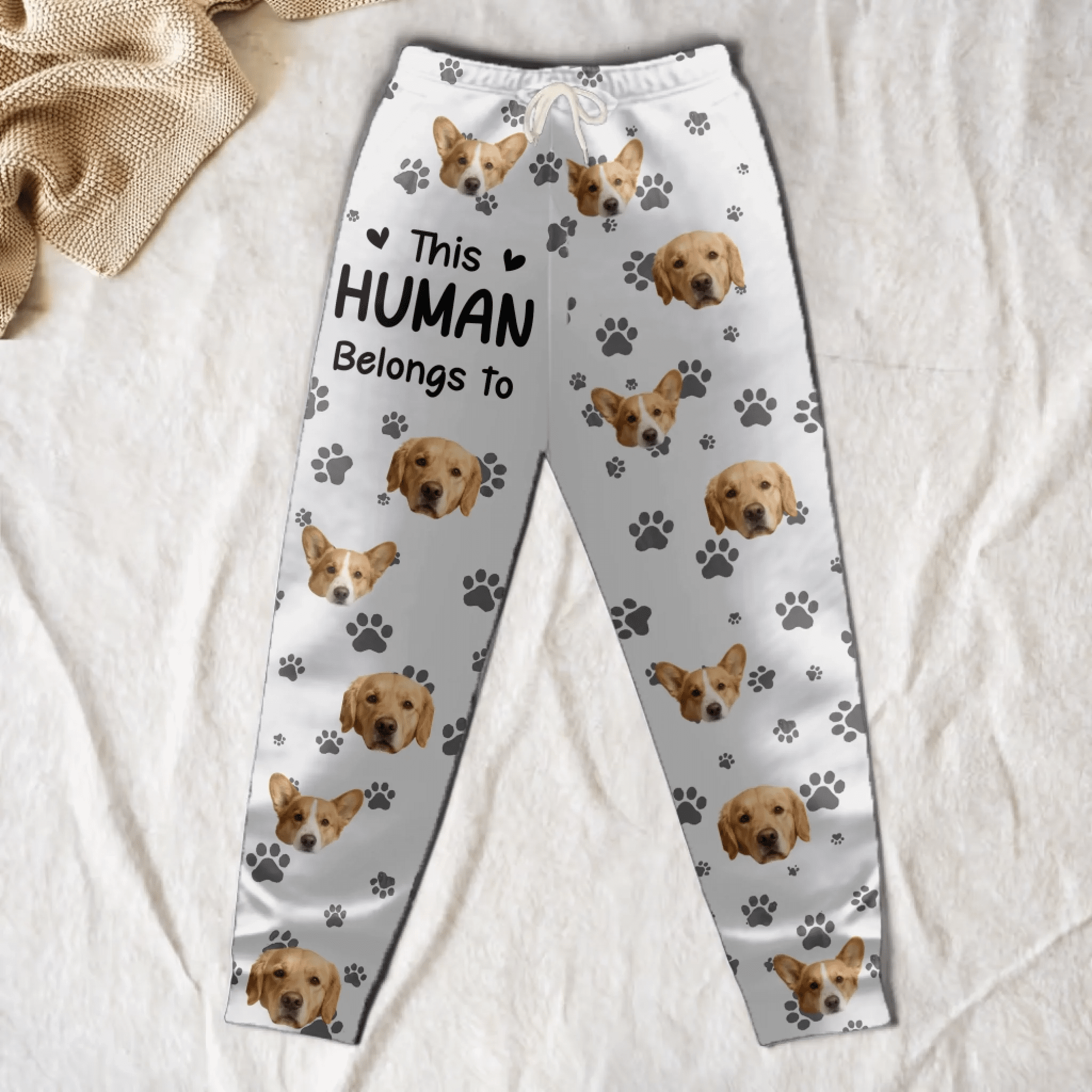 Personalized Cute Pet Photo Sweatpants – “This Human Belongs To” Custom Lounge Pants with Pockets 1073795 - 1073867 - DiyGiftly