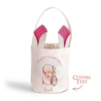 Personalized Cute Peter Rabbit Bunny Ears Bucket Bag with Initial and Name Easter Egg Hunt Basket Birthday Party Favors Gift for Kids - DiyGiftly
