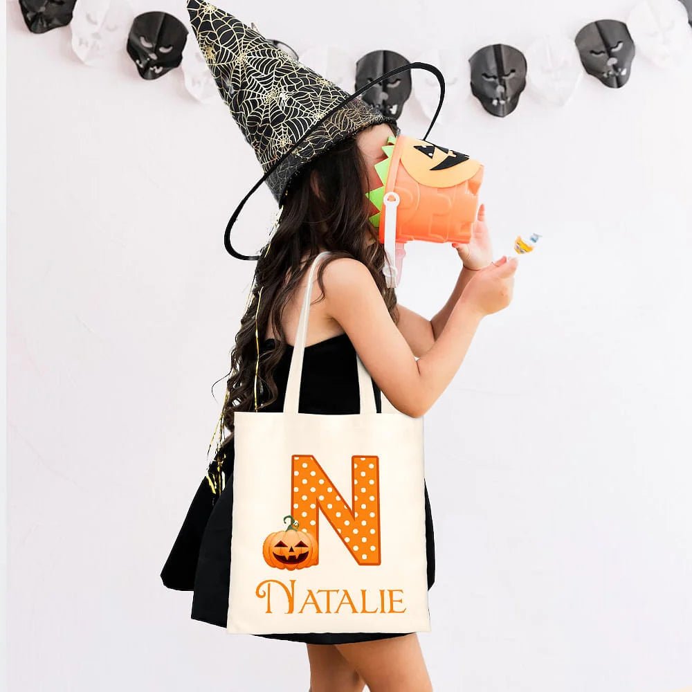 Personalized Cute Pumpkin Canvas Tote Bag with Name and Initial Trick or Treat Halloween Party Favors Gift for KidsPersonalized Cute Pumpkin Canvas Tote Bag with Name and Initial Trick or Treat Halloween Party Favors Gift for Kids 51488000 - DiyGiftly