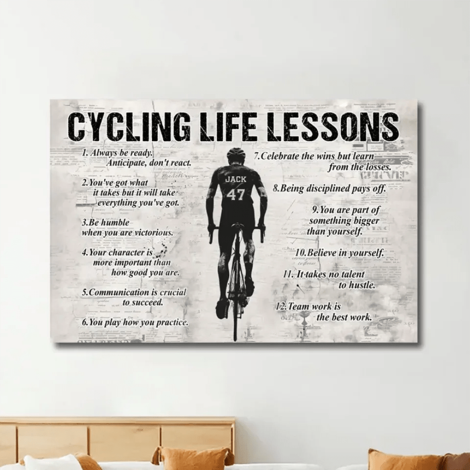 Personalized Cycling Life Lessons Poster - Gift For Cycling Lovers 746612 - DiyGiftly