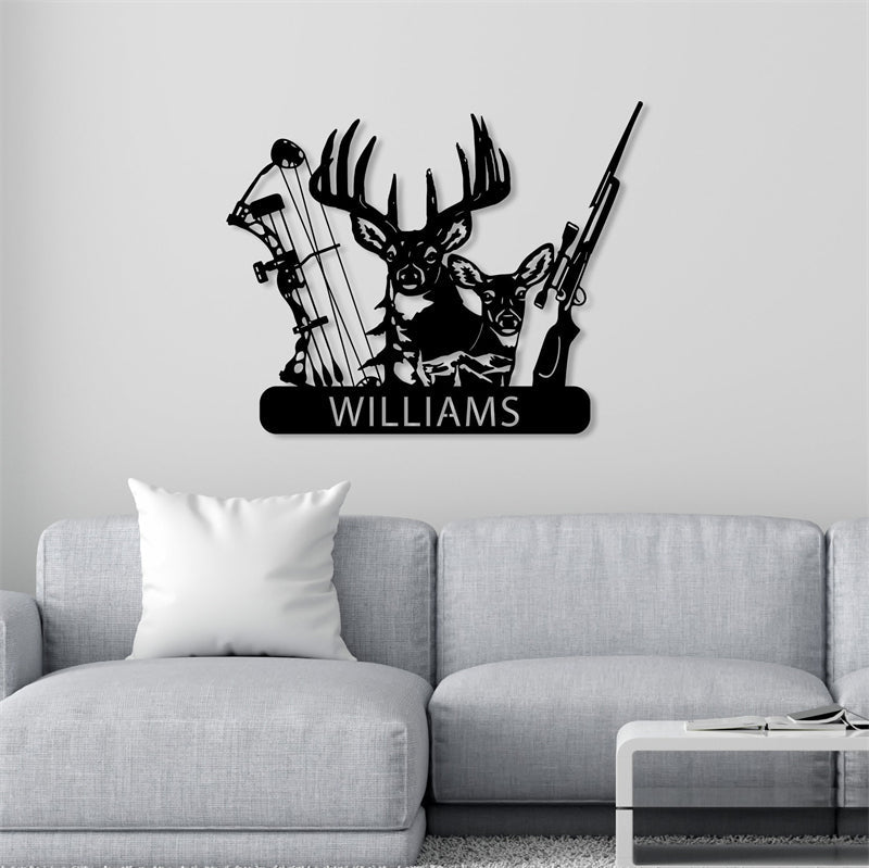 Personalized Deer Hunter Metal Sign – Custom Hunting Cabin, Lodge, or Outdoor Wall Art Gift 71127808 - DiyGiftly