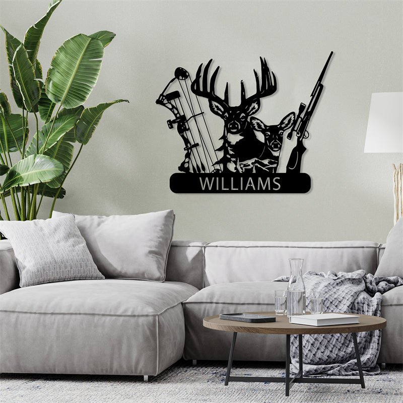 Personalized Deer Hunter Metal Sign – Custom Hunting Cabin, Lodge, or Outdoor Wall Art Gift 71127808 - DiyGiftly