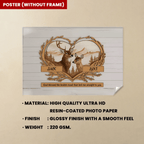 Personalized Deer Love Mountains Poster - Gift For Couple 746596 - DiyGiftly