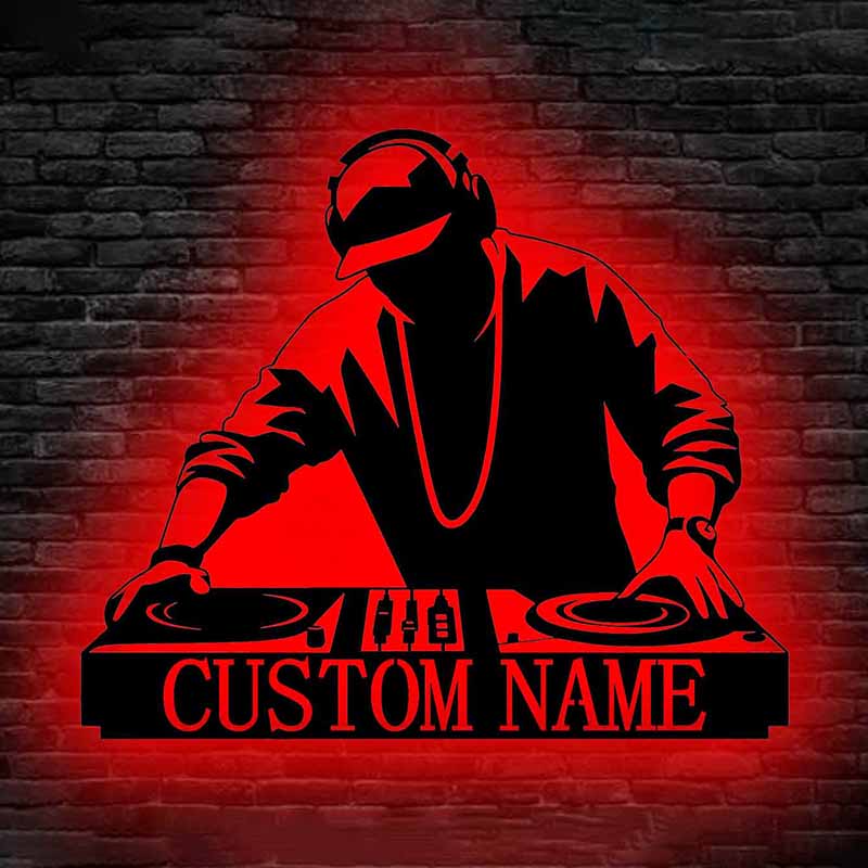 Personalized DJ Disc Jockey Metal Logo Custom Music Studio Wall Art Decoration Gift for DJ 17903616 - DiyGiftly