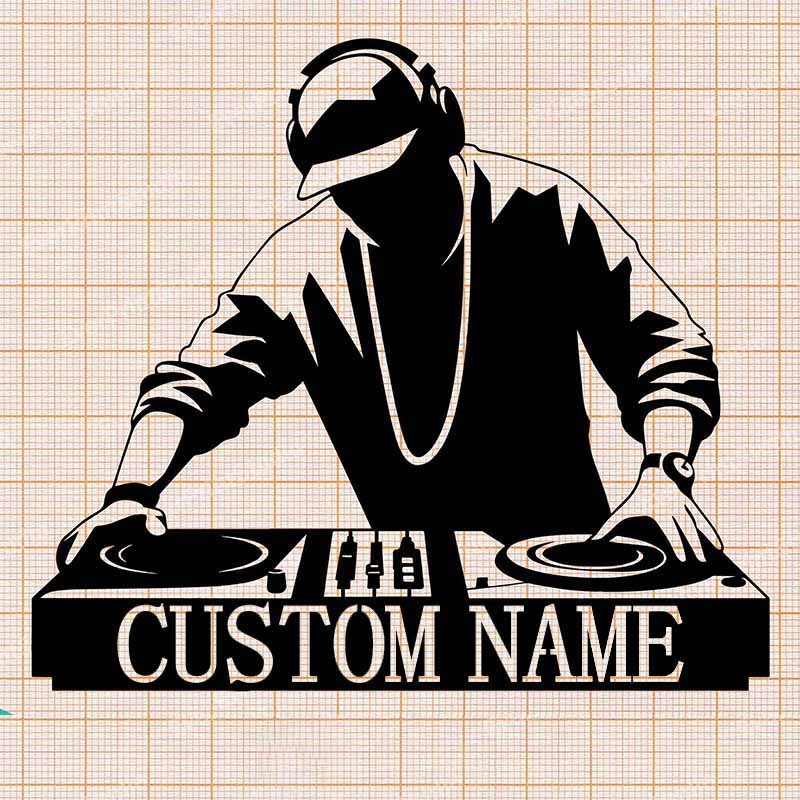 Personalized DJ Disc Jockey Metal Logo – Custom Name Music Studio Wall Art, Turntable & Headphone Sign for Club, Bar, or Home DJ Booth Decor 58106624 - DiyGiftly
