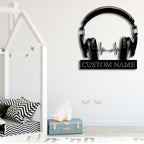 Personalized DJ Metal Headphones Wall Decor – Custom Music Studio LED Wall Art, Recording Room Decoration, Unique Gift for DJs, Musicians, and Music Lovers 87737344 - DiyGiftly
