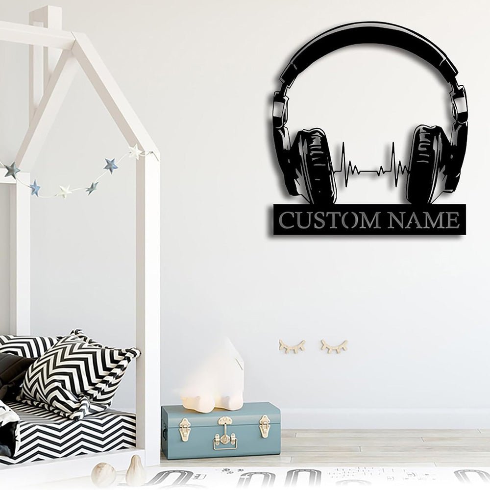 Personalized DJ Metal Headphones Wall Decor – Custom Music Studio LED Wall Art, Recording Room Decoration, Unique Gift for DJs, Musicians, and Music Lovers 87737344 - DiyGiftly