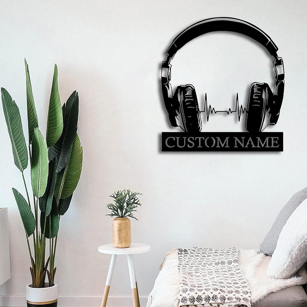 Personalized DJ Metal Headphones Wall Decor – Custom Music Studio LED Wall Art, Recording Room Decoration, Unique Gift for DJs, Musicians, and Music Lovers 87737344 - DiyGiftly