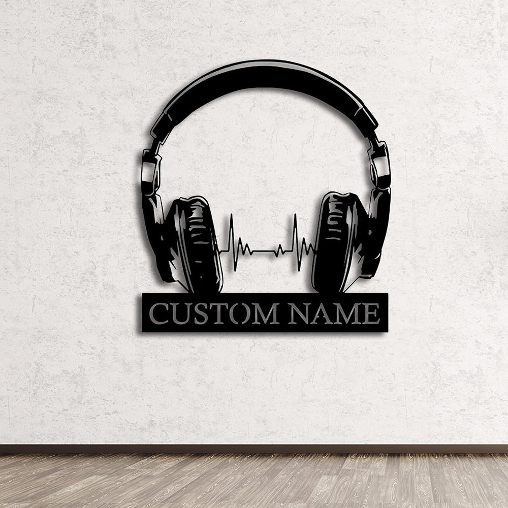 Personalized DJ Metal Headphones Wall Decor – Custom Music Studio LED Wall Art, Recording Room Decoration, Unique Gift for DJs, Musicians, and Music Lovers 87737344 - DiyGiftly