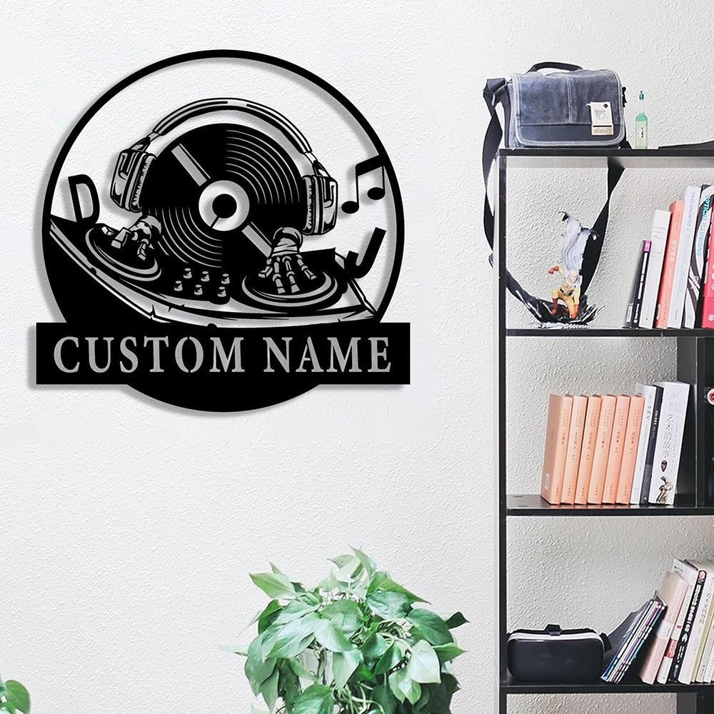 Personalized DJ Metal Wall Decor – Custom Music Studio LED Wall Art, Turntable and Headphone Metal Sign, Unique Gift for DJs, Musicians, and Music Lovers 90528000 - DiyGiftly