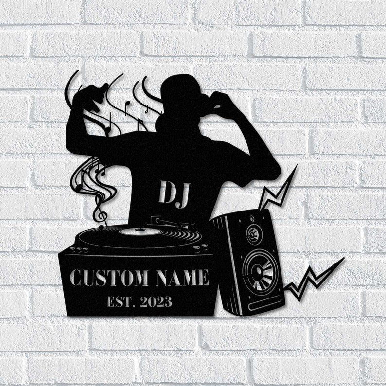 Personalized DJ Player Name Metal Sign – Custom Music Studio Wall Art with LED Light, Turntable and Headphones Metal Decor, Unique Gift for DJs, Musicians, and Music Lovers 65630720 - DiyGiftly