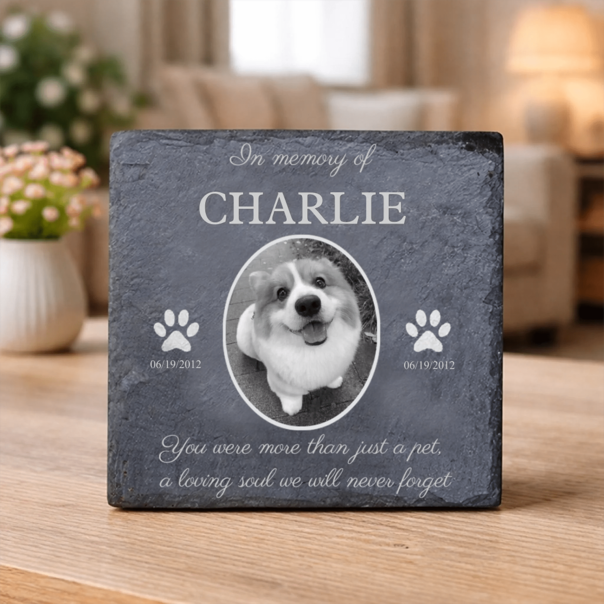 Memorial Stone Square Rock Memorial Stone Personalized Design Weather Resistant Grave Marker