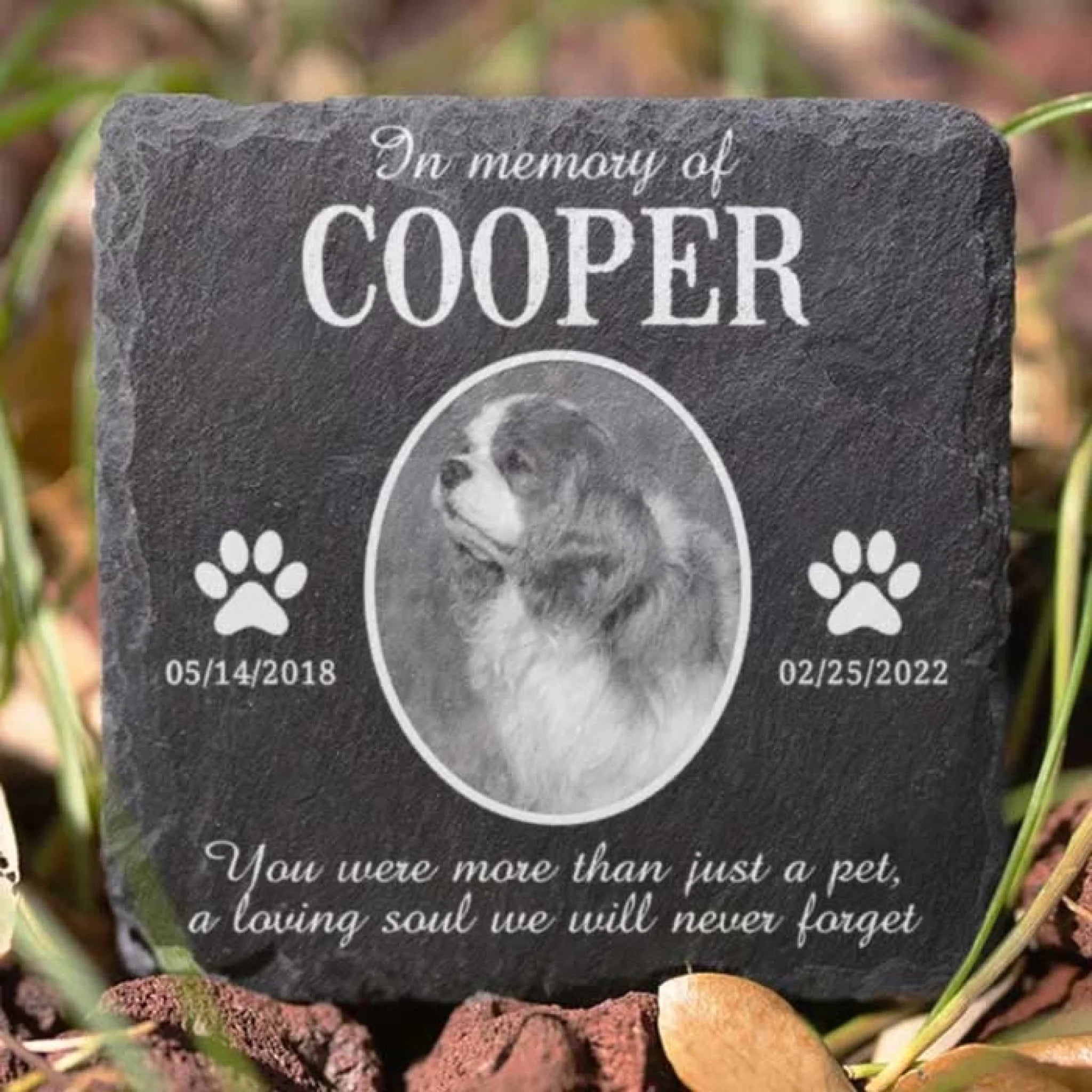 Memorial Stone Square Rock Personalized Design Memorial Stone Dog Remembrance Gift for Loss of Dog