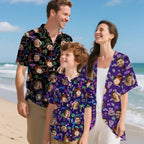 Personalized Dog Cat Character Shirt Set with 1 - 3 Face Photos Flamingo Dolphin Design - Custom Hawaiian Summer Vacation Beach Party Outfit, Funny Christmas Birthday Holiday Gift for Family Friends Pet Lovers 31393536 - DiyGiftly