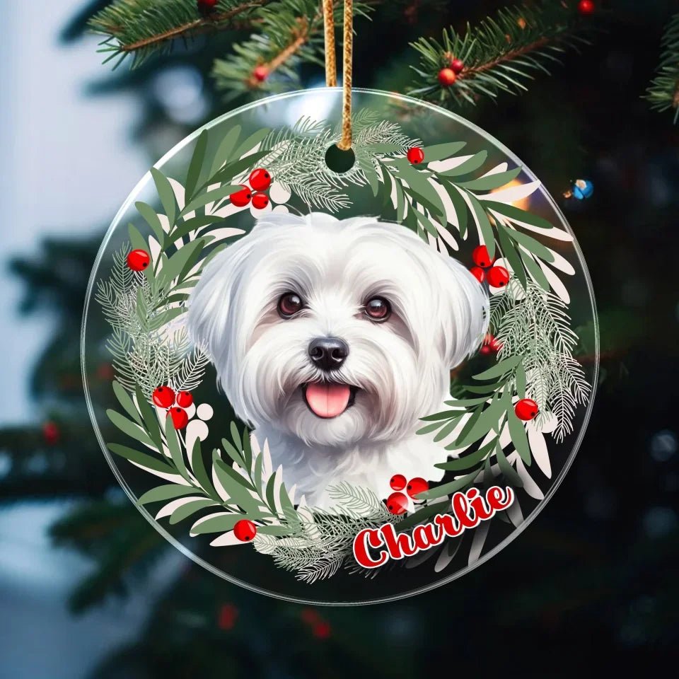 Personalized Dog Christmas Acrylic Ornament 688277 - DiyGiftly