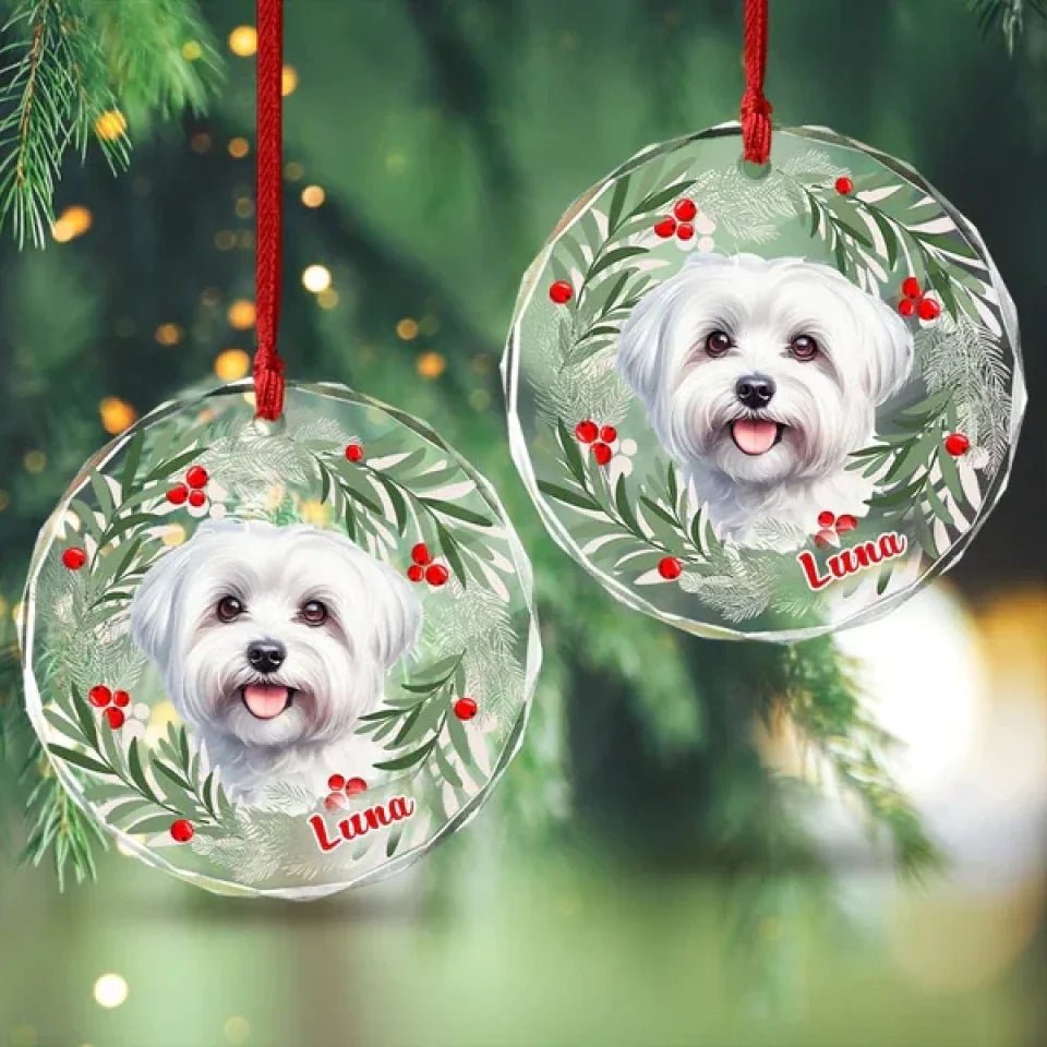 Personalized Dog Christmas Glass Ornament For Christmas 688568 - DiyGiftly