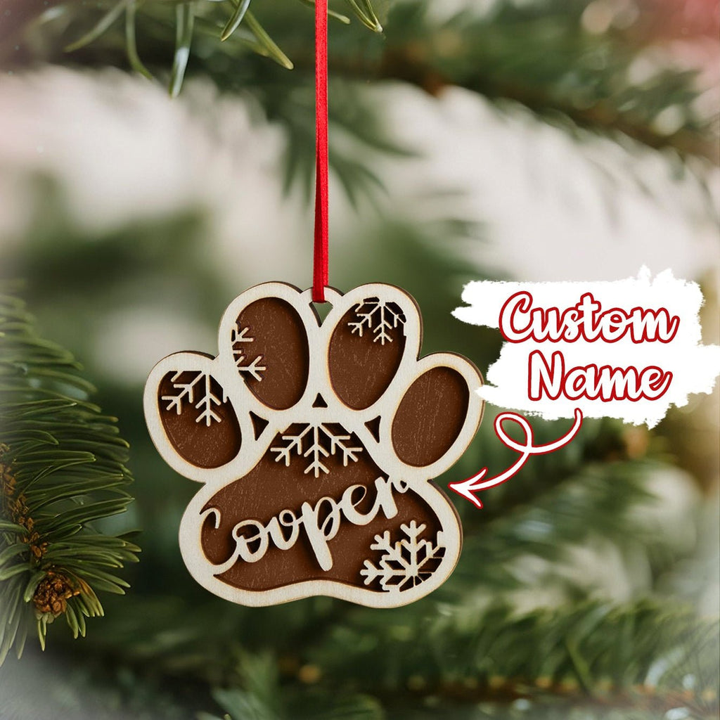 loss of dog gift ornament personalized name hanging keepsake detail view