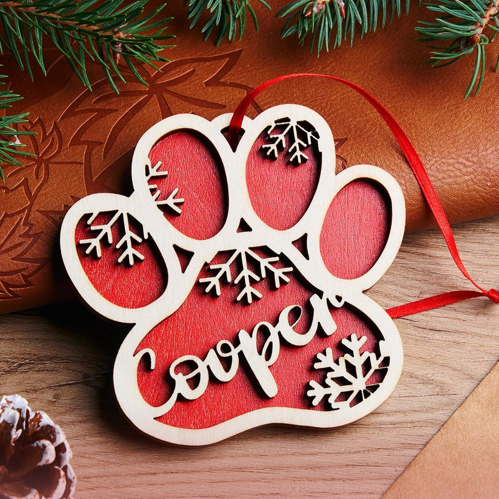 personalized name loss of dog gift ornament hanging keepsake main view