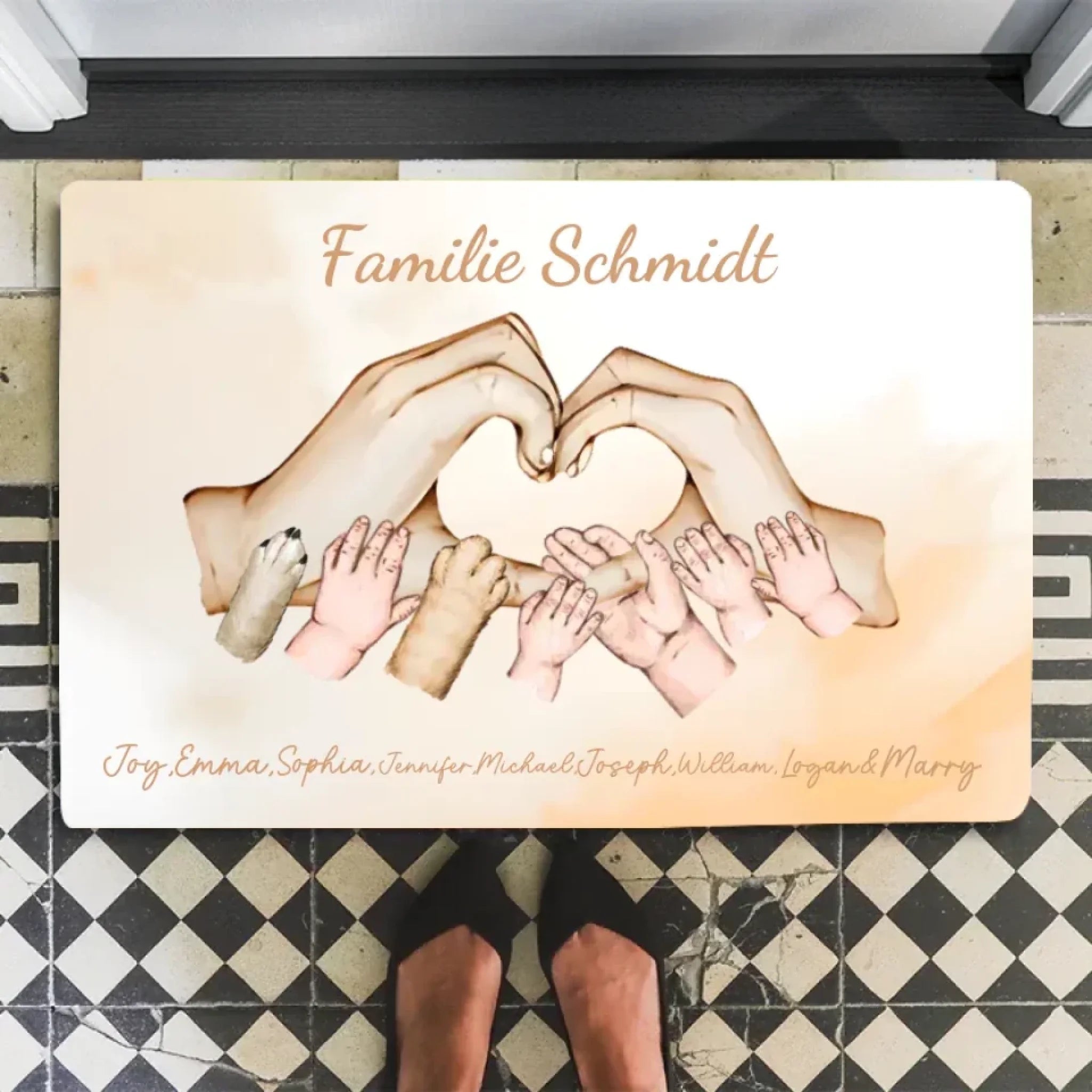 Personalized Doormat "Family Happiness" 722925 - D - DiyGiftly