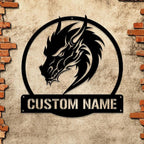 Personalized Dragon Name House Metal Artwork Sign – Custom Wall Decor for Bedroom, Living Room, or Game Room 6125440 - DiyGiftly