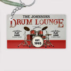 Personalized Drum Lounge Play Hard Play Loud Customized Keychain 734618 - DiyGiftly