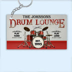 Personalized Drum Lounge Play Hard Play Loud Customized Keychain 734618 - DiyGiftly