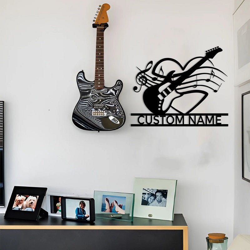 Personalized Electric Guitar Metal Sign – Custom Music Wall Art, Rock Band Decor, Man Cave & Studio Signs, Unique Gifts for Guitar Players 41410304 - DiyGiftly