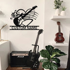 Personalized Electric Guitar Metal Sign – Custom Music Wall Art, Rock Band Decor, Man Cave & Studio Signs, Unique Gifts for Guitar Players 41410304 - DiyGiftly