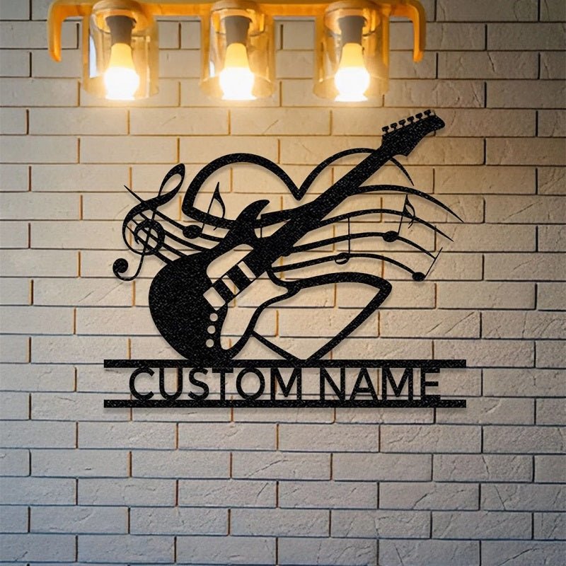 Personalized Electric Guitar Metal Sign – Custom Music Wall Art, Rock Band Decor, Man Cave & Studio Signs, Unique Gifts for Guitar Players 41410304 - DiyGiftly