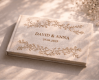 Personalized Embroidered Linen Wedding Guest Book - Custom Memory Book, Unique Valentine’s Gift 1120300 - DiyGiftly