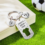Personalized Engraved Football Daddy' Dream Team Keychain with Children's Names Key Ring Father's Day Gifts - DiyGiftly