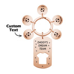 Personalized Engraved Football Daddy' Dream Team Keychain with Children's Names Key Ring Father's Day Gifts - DiyGiftly