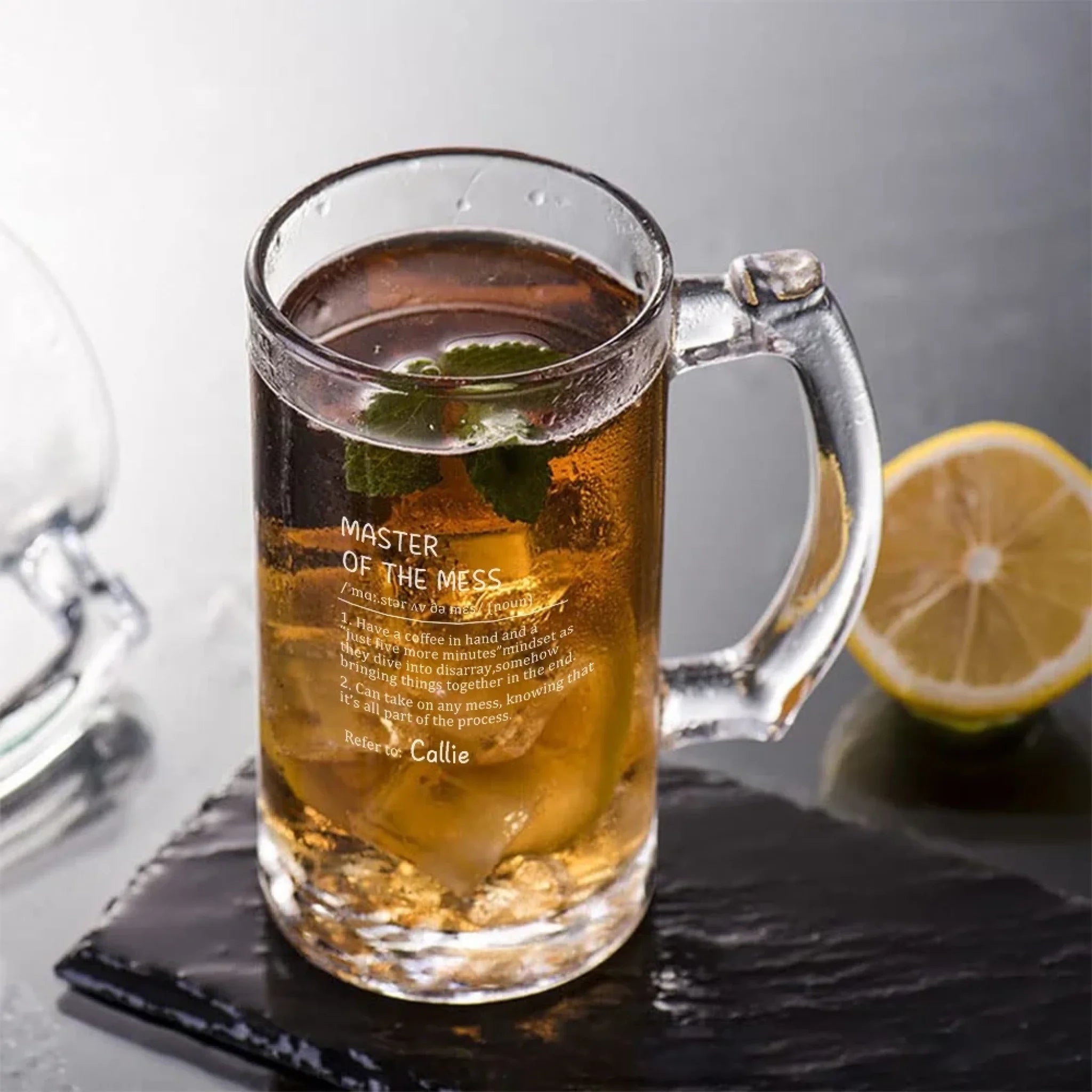 Personalized Engraved Funny Quote Definition Name 16oz Glass Beer Mug with Handle Birthday Party Gift for Men Friends Liquor Lovers 1029592 - DiyGiftly