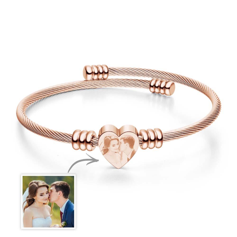 gifts for wife Heartfelt Surprise - Personalized Keepsake - Engraved Picture Bracelets for Women Custom Inspirational Memoria