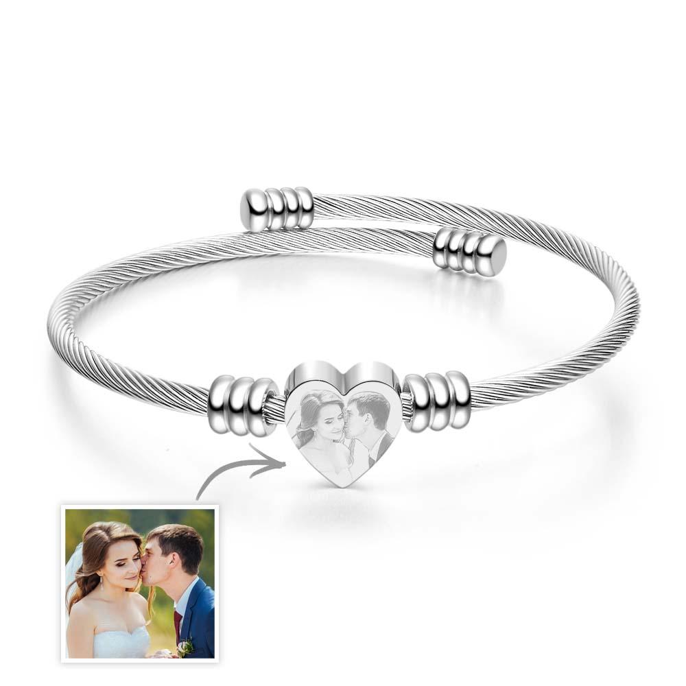 gifts for wife Heartfelt Surprise - Personalized Keepsake - Engraved Picture Bracelets for Women Custom Inspirational Memoria