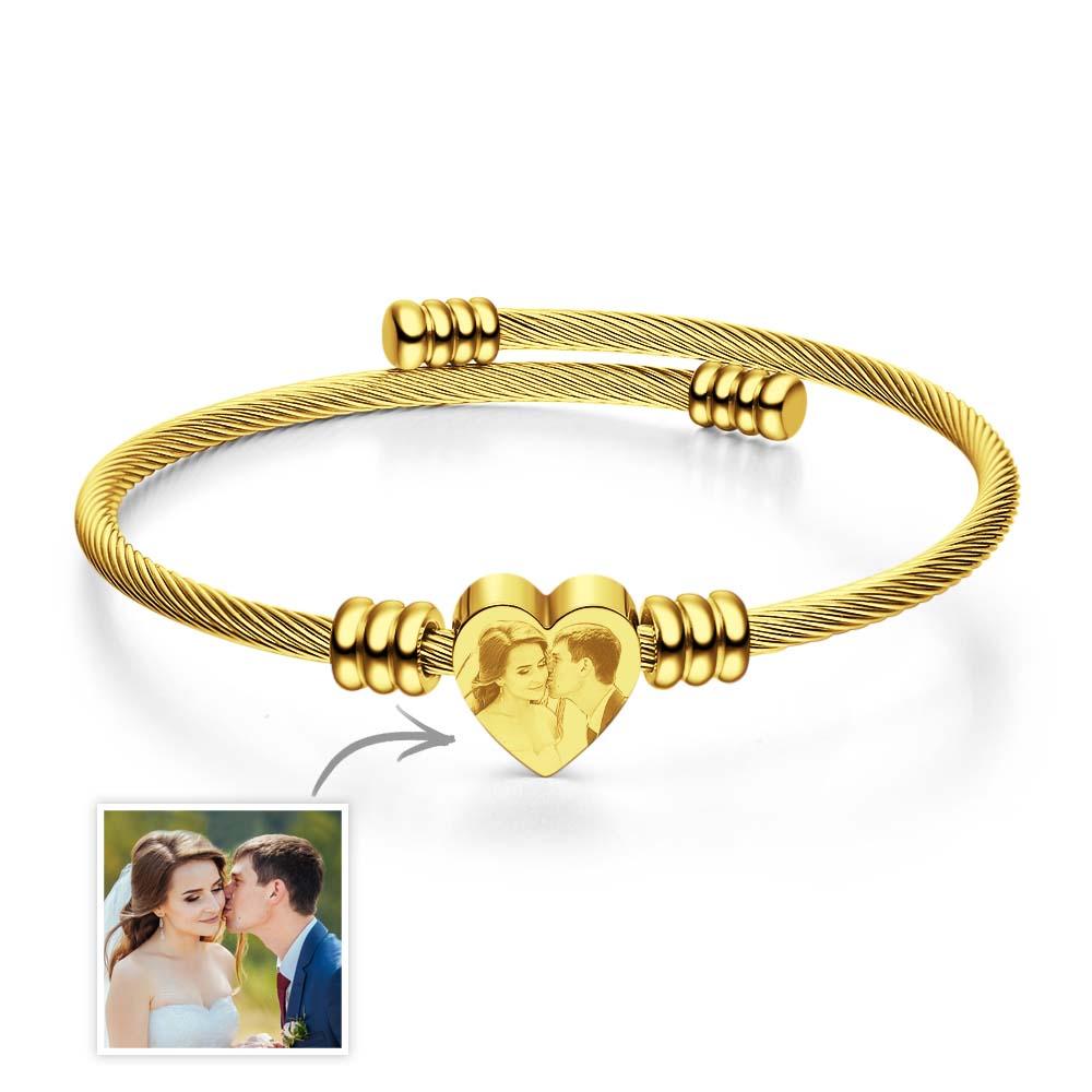 gifts for wife Heartfelt Surprise - Personalized Keepsake - Engraved Picture Bracelets for Women Custom Inspirational Memoria