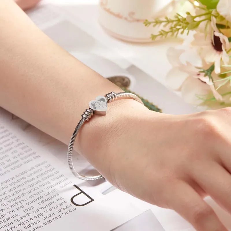 gifts for wife Heartfelt Surprise - Personalized Keepsake - Engraved Picture Bracelets for Women Custom Inspirational Memoria