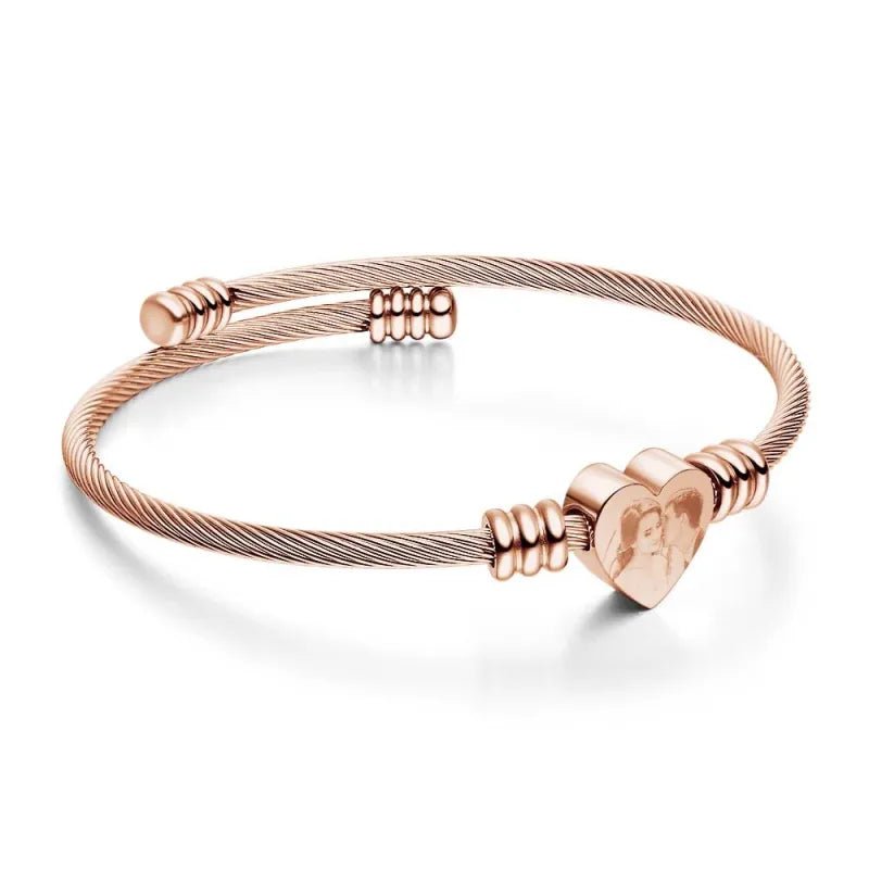 gifts for wife Heartfelt Surprise - Personalized Keepsake - Engraved Picture Bracelets for Women Custom Inspirational Memoria