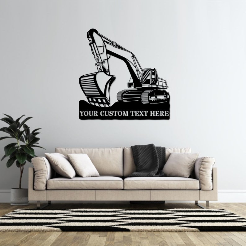 Personalized Excavator Digging Metal Sign Custom Construction Machinery Wall Art Decoration Gift 79960576 - DiyGiftly