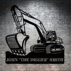 Personalized Excavator Digging Metal Sign Custom Construction Machinery Wall Art Decoration Gift 79960576 - DiyGiftly